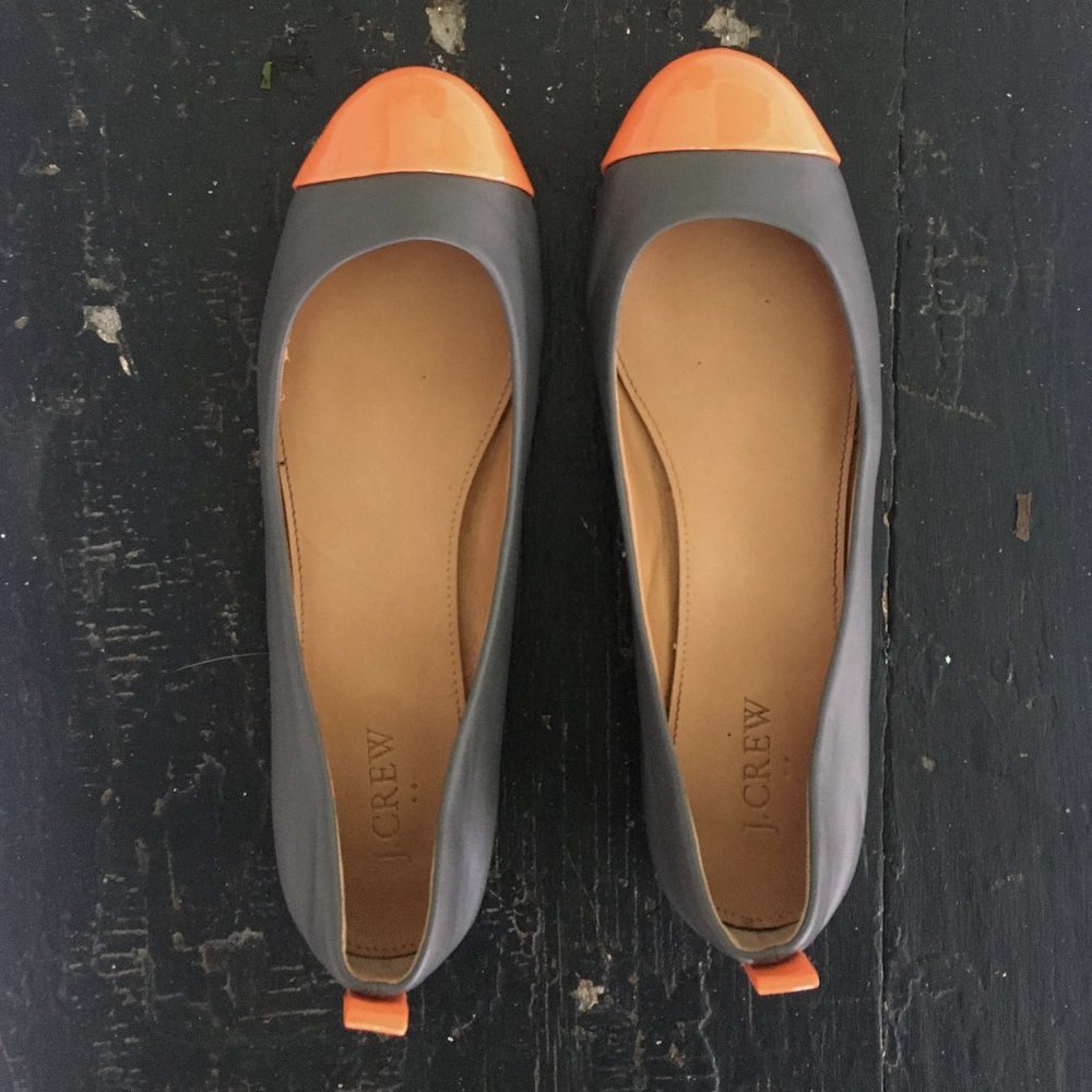 J-Crew ballet flat w/ contrasting capped toe
